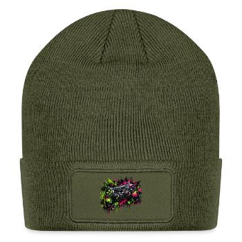 Neon Graffiti Controller Splash - Patch Beanie - olive - Front
