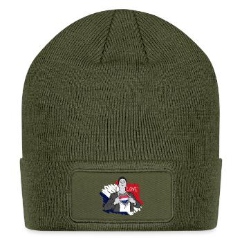 I Love Netherlands Superhero Pride | Dutch Flag  - Patch Beanie - olive - Front