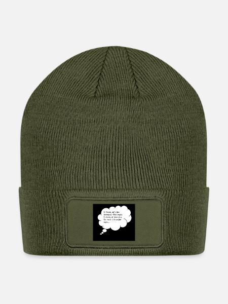 Thinking_of_You_thought_Bubble_4000x3537 - Patch Beanie - olive