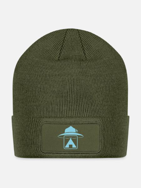 Camping and Scout Hat - Patch Beanie - olive