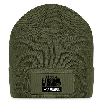 With CLAUDE Typography Tee - Patch Beanie - olive - Front
