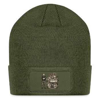 Steampunk Engineer Portrait Machine - Patch Beanie - olive - Front