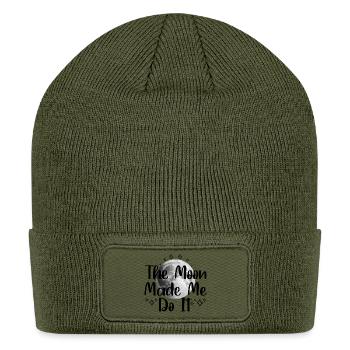 The Moon Made Me Do It Funny Tee - Patch Beanie - olive - Front