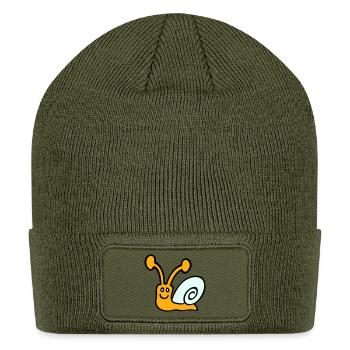 Snail shell cute sweet happy Cool funny cartoon - Patch Beanie - olive - Front