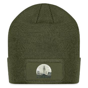 Vintage London Skyline Arc - Patch Beanie - olive - Front