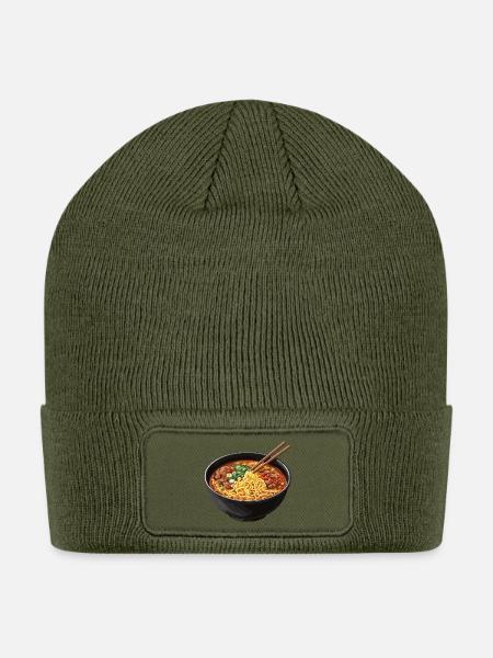 Spicy Ramen Night Bowl - Patch Beanie - olive
