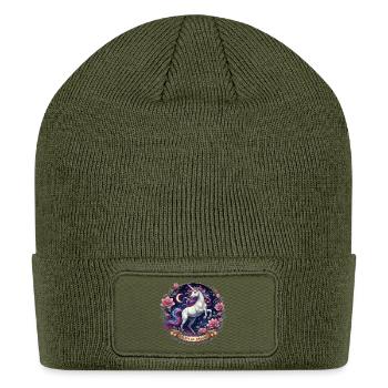 Celestial Dreams Unicorn - Patch Beanie - olive - Front