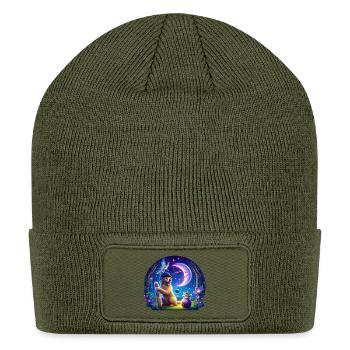 Moonlit Fantasy Batting Dog - Patch Beanie - olive - Front