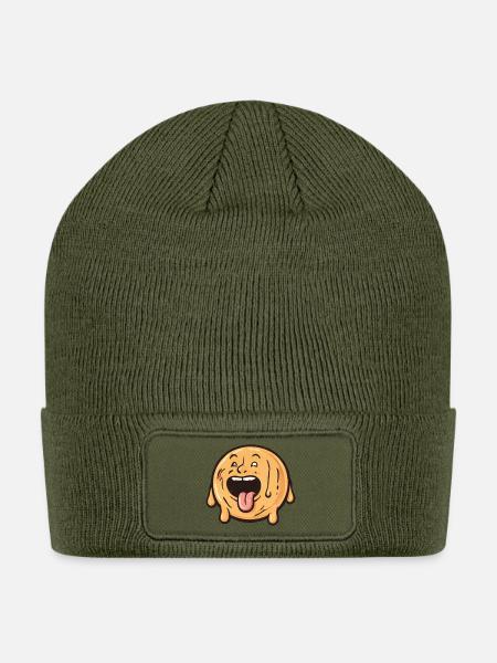 Melting Face Cartoon - Patch Beanie - olive