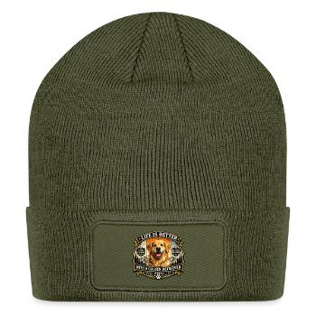Life Is Better With a Golden Retriever - Patch Beanie - olive - Front