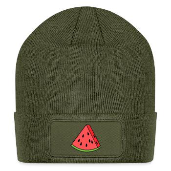Watermelon Slice - Patch Beanie - olive - Front