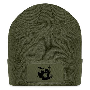 Drum Kit Graphic - Patch Beanie - olive - Front