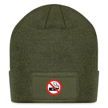 No Smoking Icon Illustration - Patch Beanie - olive - Front