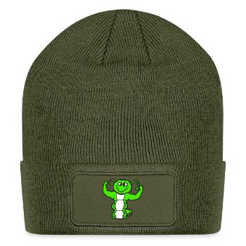 Caterpillar bodybuilder strong muscle training gym - Patch Beanie - olive - Front