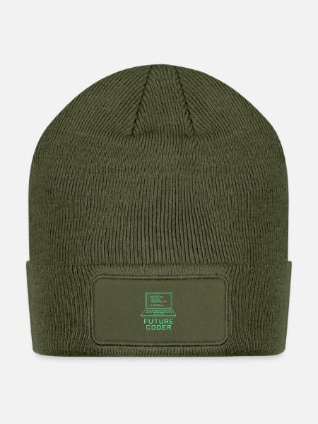 Future Coder Neon Laptop - Patch Beanie - olive