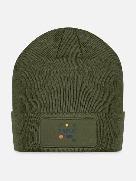 Minimalist Shapes Logo Tee - Patch Beanie - olive