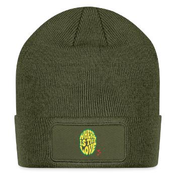 Where is the Love Egg Art hearts - Patch Beanie - olive - Front