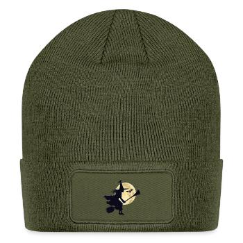 Witch_on_a_Broom - Patch Beanie - olive - Front