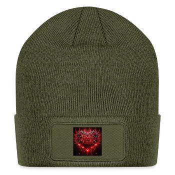 Crimson Rose Heart Drip - Patch Beanie - olive - Front