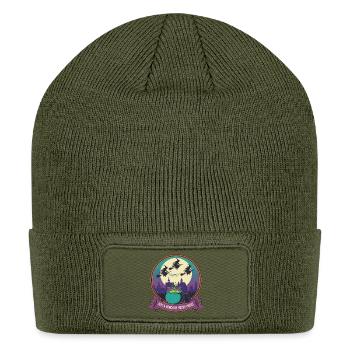 Moonlit Witch Cauldron Cityscape - Patch Beanie - olive - Front
