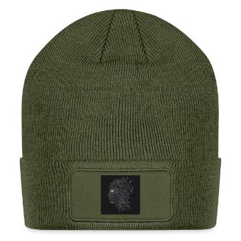 Cosmic Mosaic Head - Patch Beanie - olive - Front