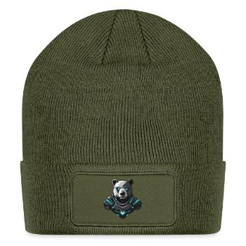 Futuristic Bear Warrior - Patch Beanie - olive - Front
