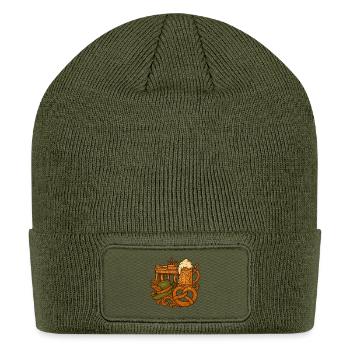 Germany Oktoberfest Brew and Pretzel Mash - Patch Beanie - olive - Front