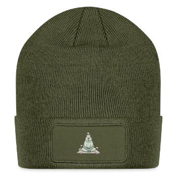 Zen Capybara - Patch Beanie - olive - Front