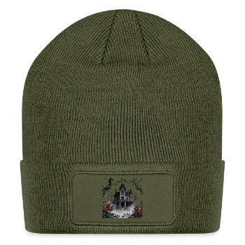 Gothic Manor in Mist - Patch Beanie - olive - Front
