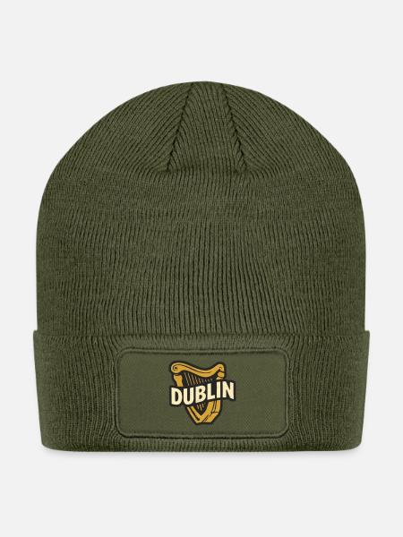 Dublin Harp Icon - Patch Beanie - olive