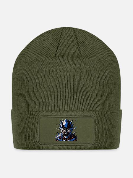 close-up-fiery-mythic-titan-with-glowing-lava-c - Patch Beanie - olive