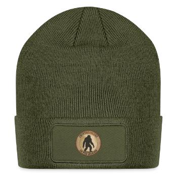 Cryptid Believer Sasquatch Coin - Patch Beanie - olive - Front