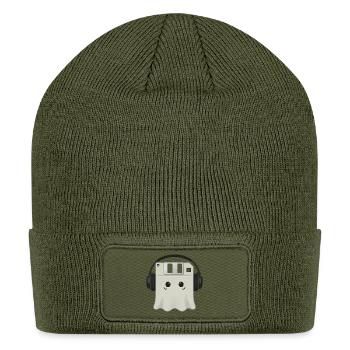 Retro Tech Ghost - Floppy Disk Nostalgia Art - Patch Beanie - olive - Front
