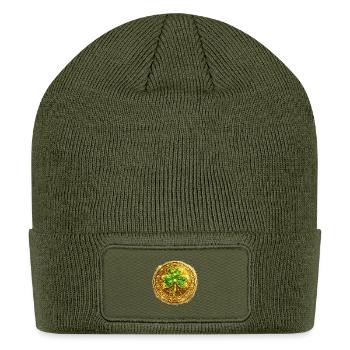 Golden Clover Coin Sparkle - Patch Beanie - olive - Front