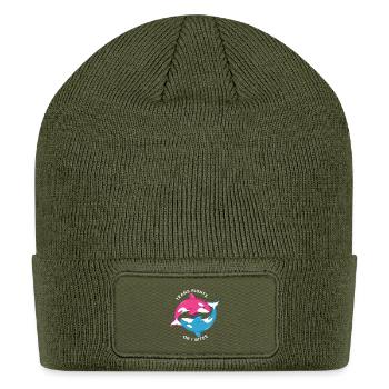 Trans Rights Dolphins - Patch Beanie - olive - Front