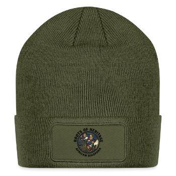 Quilted Africa Map Roots - Patch Beanie - olive - Front