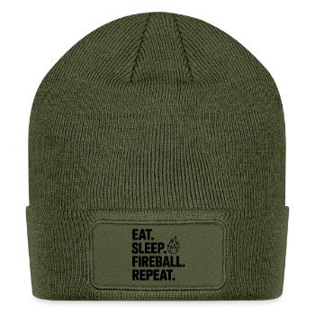 Eat. Sleep. Fireball. Repeat. - Patch Beanie - olive - Front
