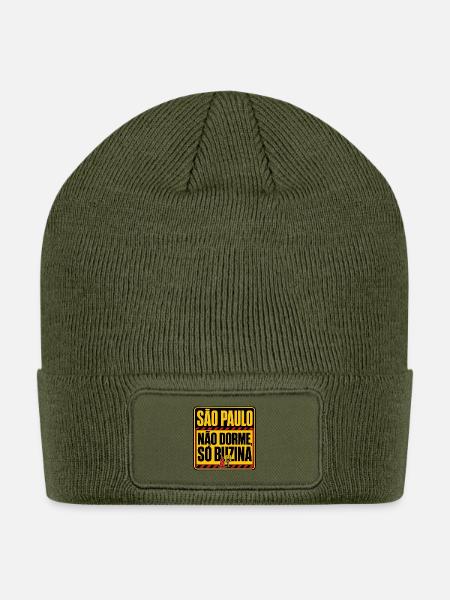 São Paulo Não Dorme Só Buzina Traffic Humor - Patch Beanie - olive