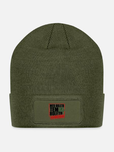 Meu Boleto Tem Boleto Brazilian Cost Humor - Patch Beanie - olive