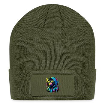 Neon Gorilla Hoodie Splash - Patch Beanie - olive - Front