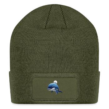 Blue Whale Pom Pom Adventure - Patch Beanie - olive - Front