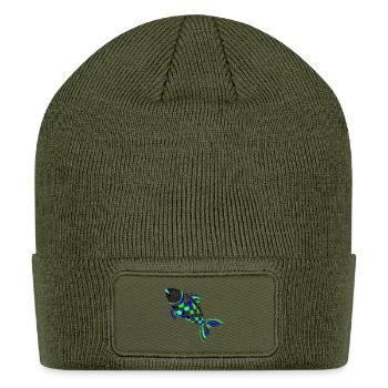 Neon Koi Splash - Patch Beanie - olive - Front