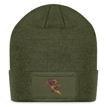Solar Calligraphy – Shaped by Chaos – Chaos Theory - Patch Beanie - olive - Front