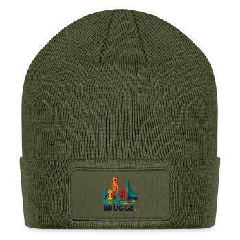 Brugge Colorful Skyline - Patch Beanie - olive - Front