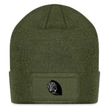 Moonlit Deer Silhouette - Patch Beanie - olive - Front