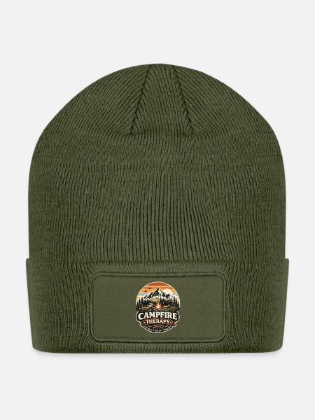 Campfire Therapy Crest - Patch Beanie - olive