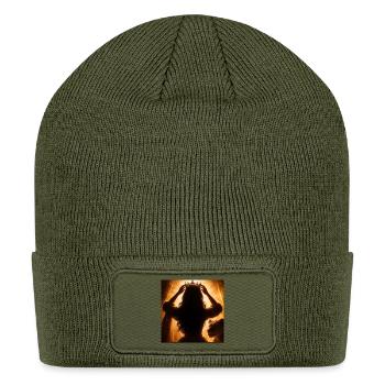 Golden Crowned Queen in Glow - Patch Beanie - olive - Front