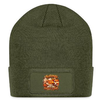 Autumn Pie Joy: Cozy Slice Delight - Patch Beanie - olive - Front