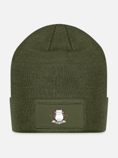 Gym Cats Logo Tee - Patch Beanie - olive