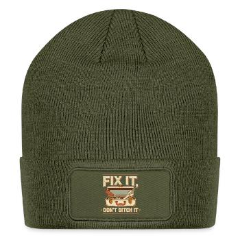 Fix It Don't Ditch It T Shirt, Fix It Shirt, Gift  - Patch Beanie - olive - Front
